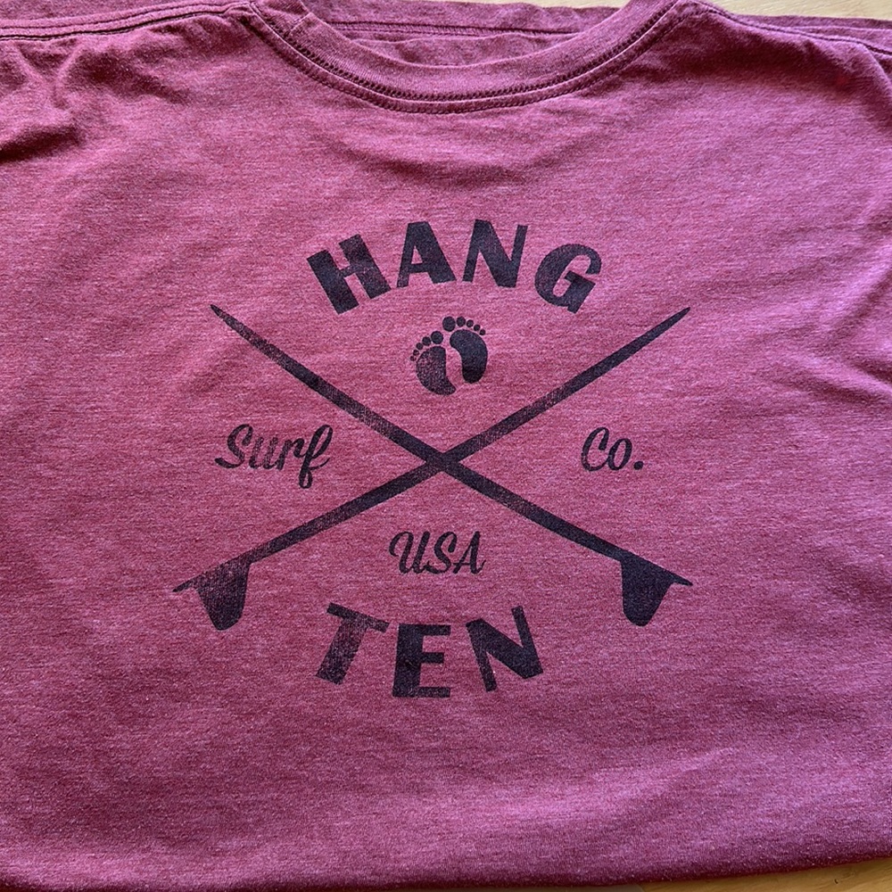 Hang Ten maroon graphic t-shirt-XL